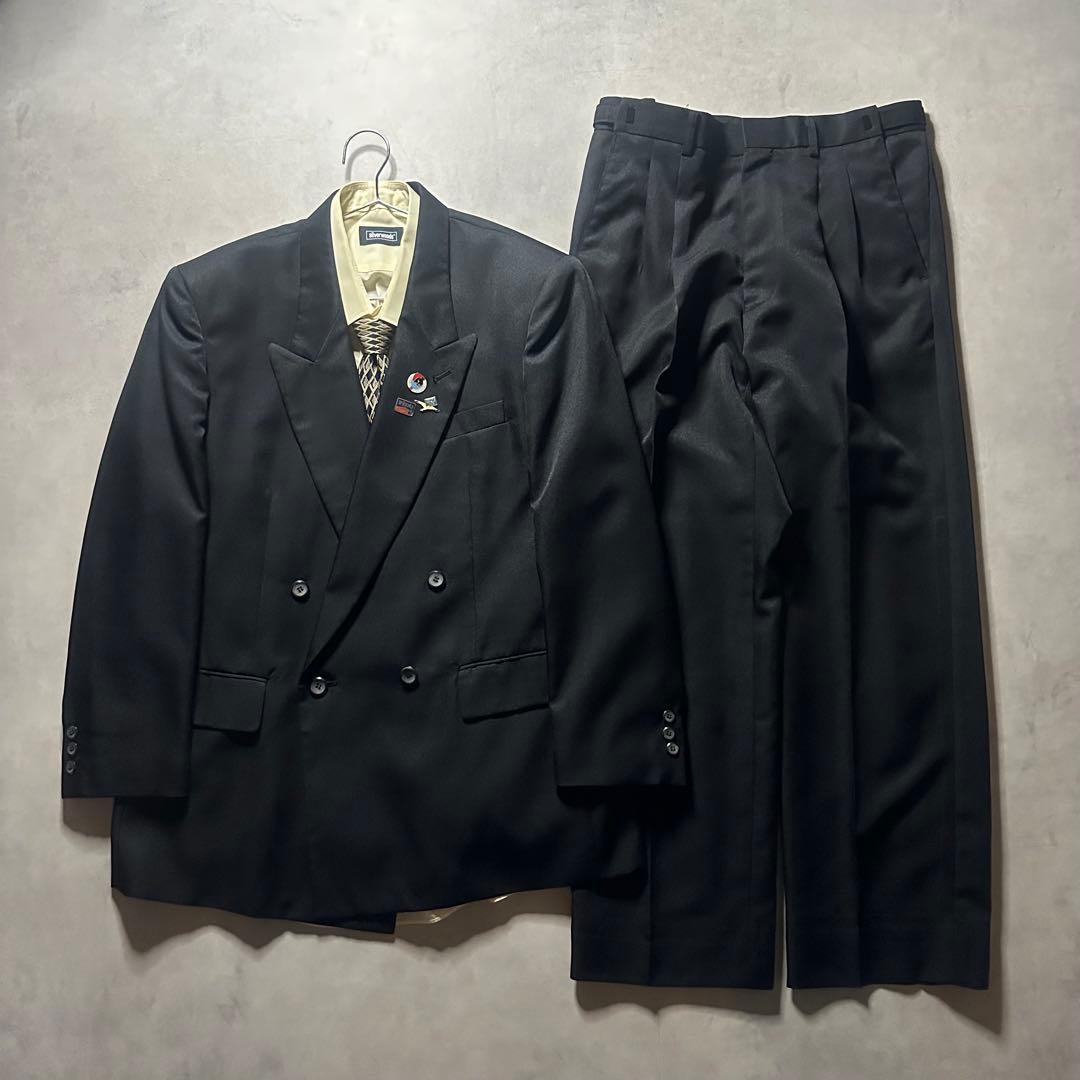 【古着】レトロ セットアップ ダブル スーツ ピンズ 成人式 No.25
