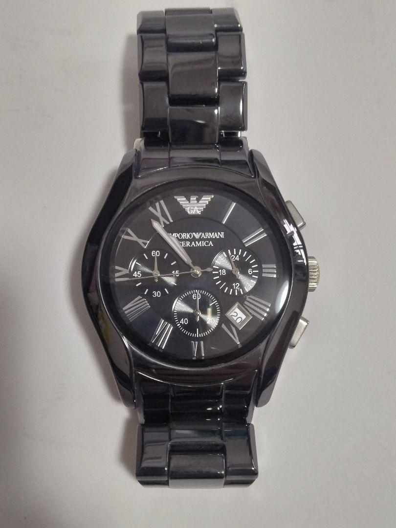Emporio Armani Ceramica ブラック腕時計　美品