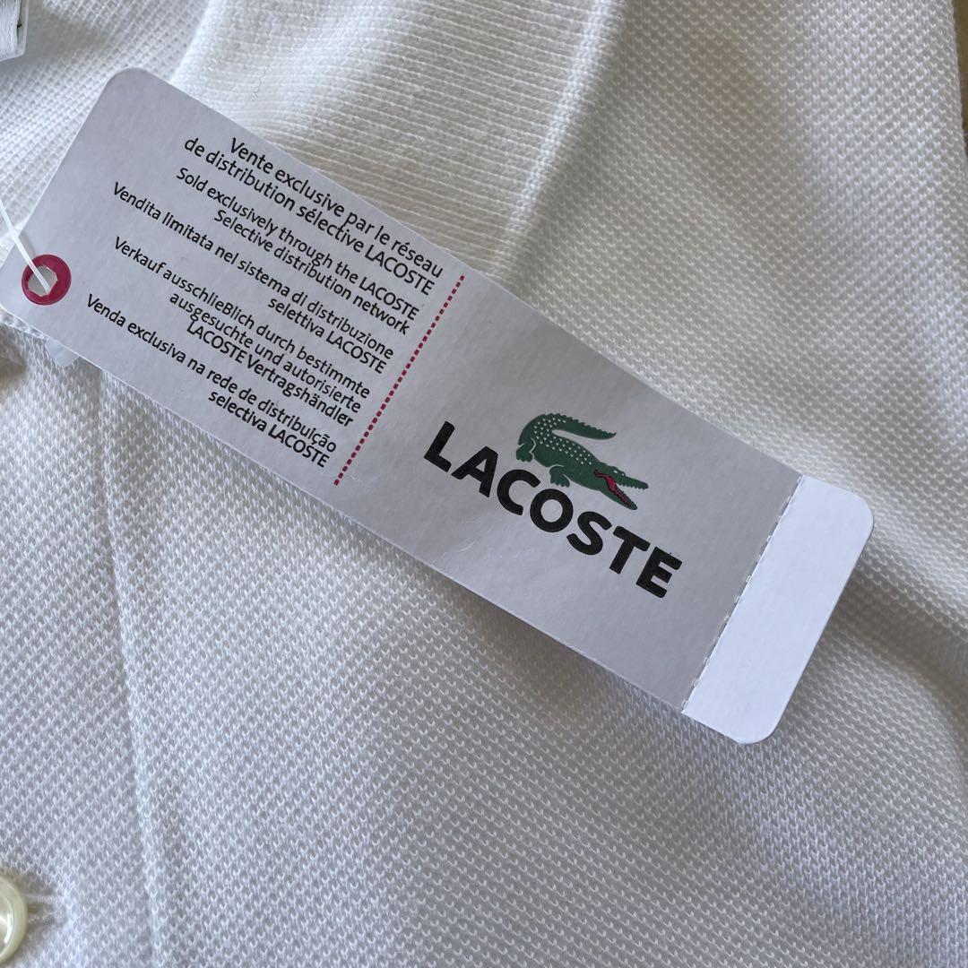 【新品】LACOSTE ホワイト 半袖　ポロシャツ サイズ XXL