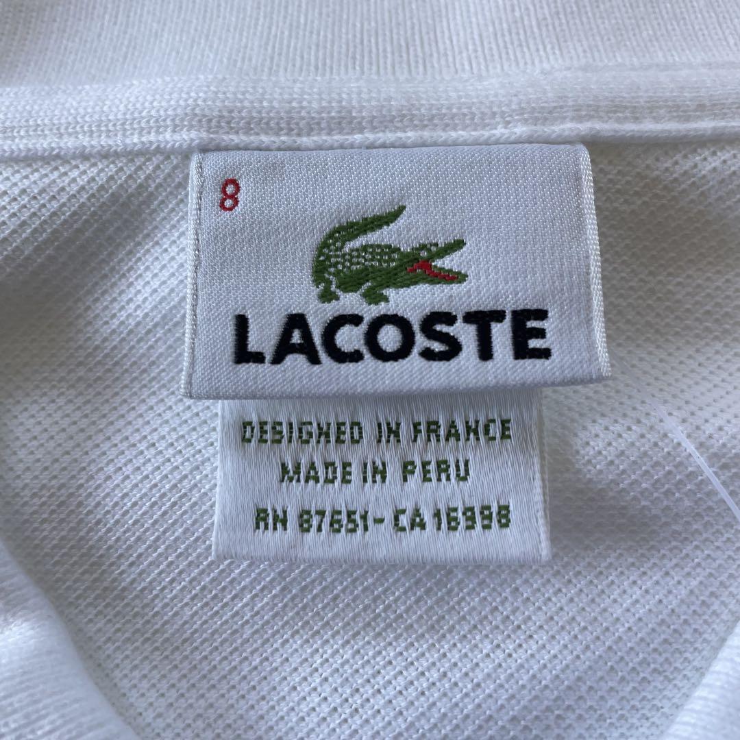 【新品】LACOSTE ホワイト 半袖　ポロシャツ サイズ XXL