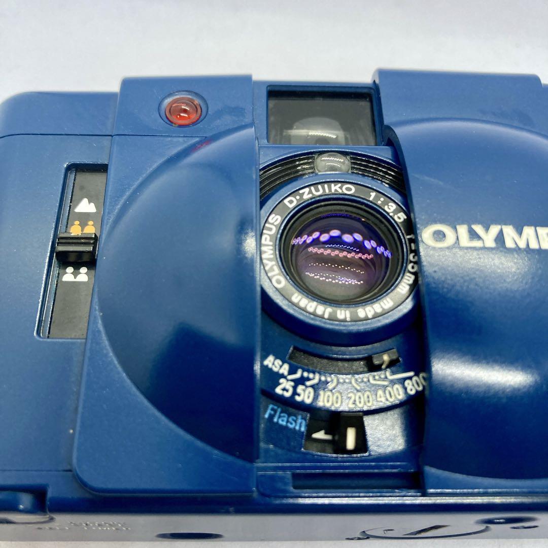 【通電品・難あり】OLYMPUS XA2 青 フラッシュ A11 オリンパス