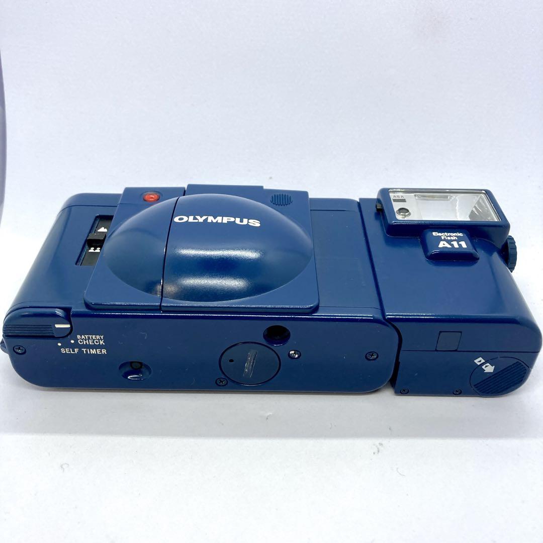 【通電品・難あり】OLYMPUS XA2 青 フラッシュ A11 オリンパス