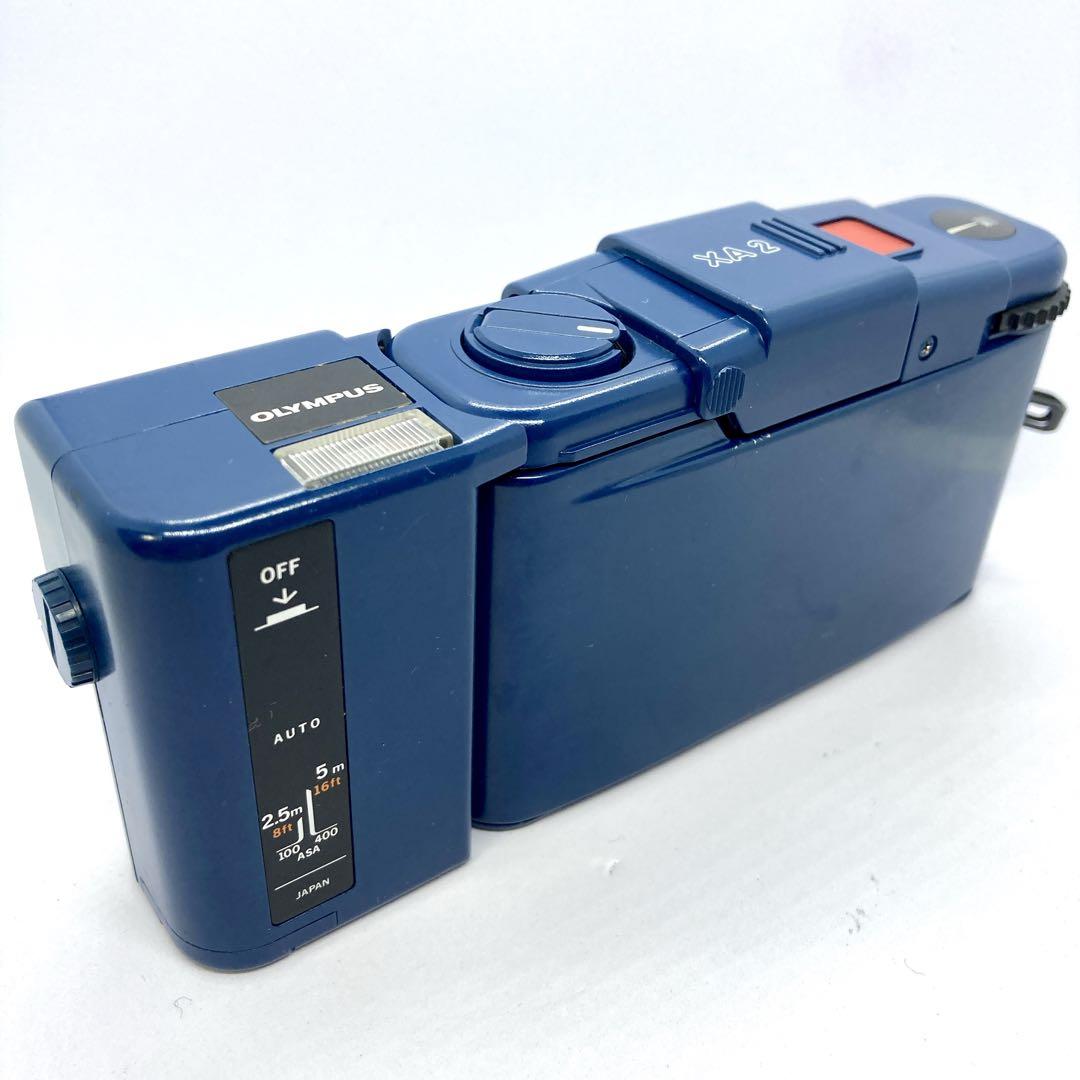 【通電品・難あり】OLYMPUS XA2 青 フラッシュ A11 オリンパス
