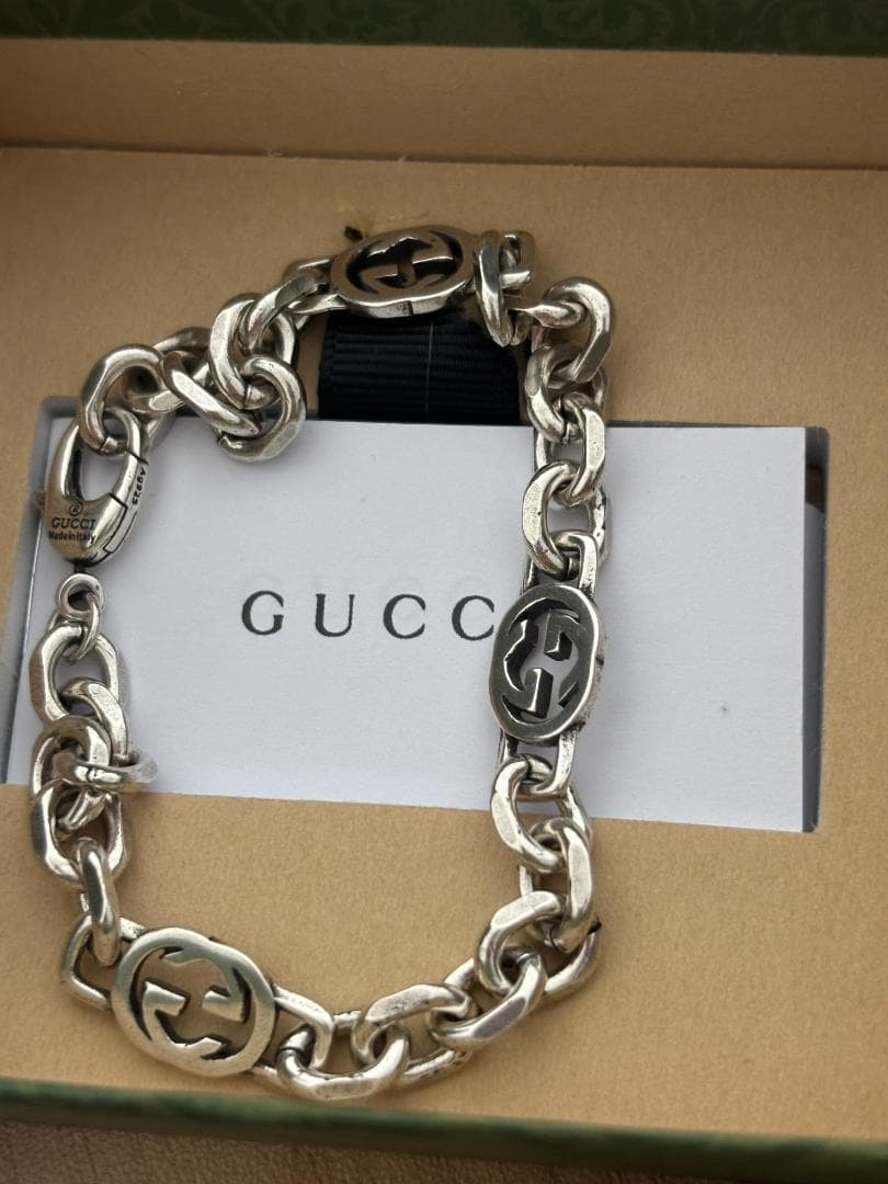 美品 定番ロゴ風 シルバー925 ブレスレット