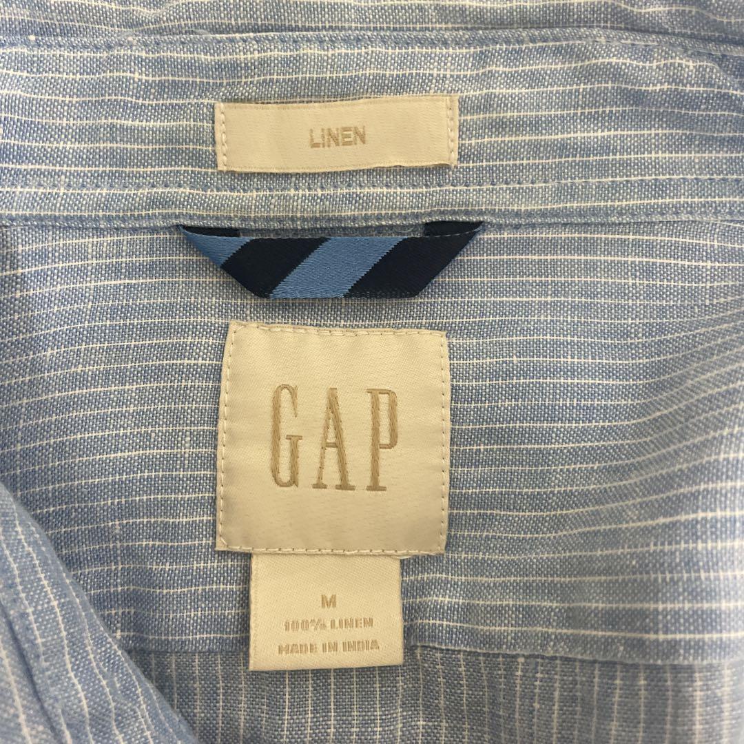 00s OLD GAP 短丈 ストライプシャツ リネンシャツ m16205603355_1.jpg?1747319141