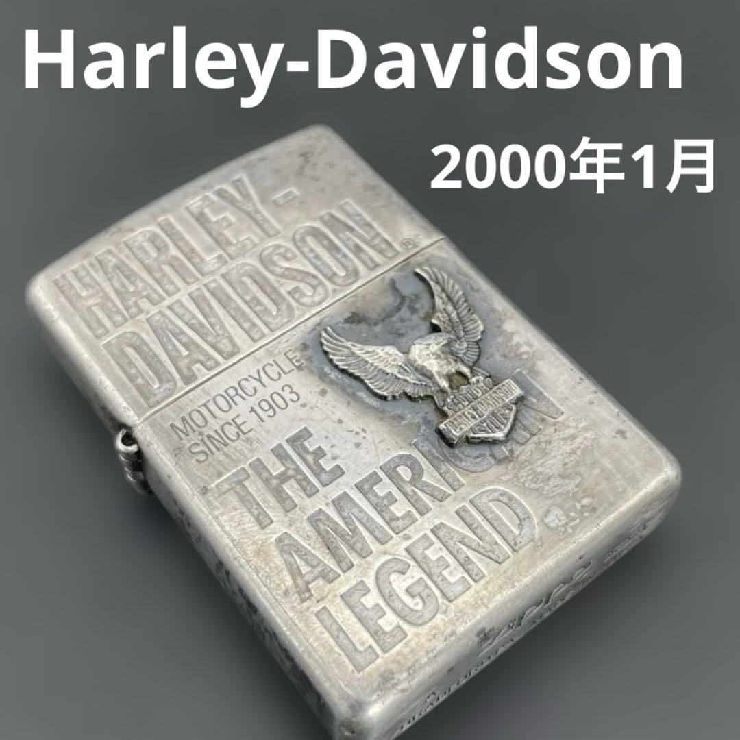 Zippo ハーレーダビッドソン イーグルメタル貼り シルバー 2000年1月製