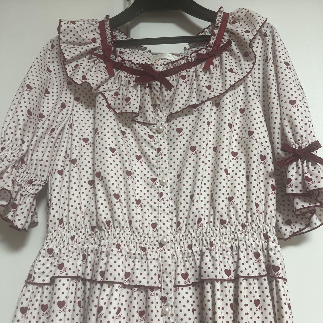 新品タグ付き メロディバスケット 青木美沙子コラボワンピース レッドM