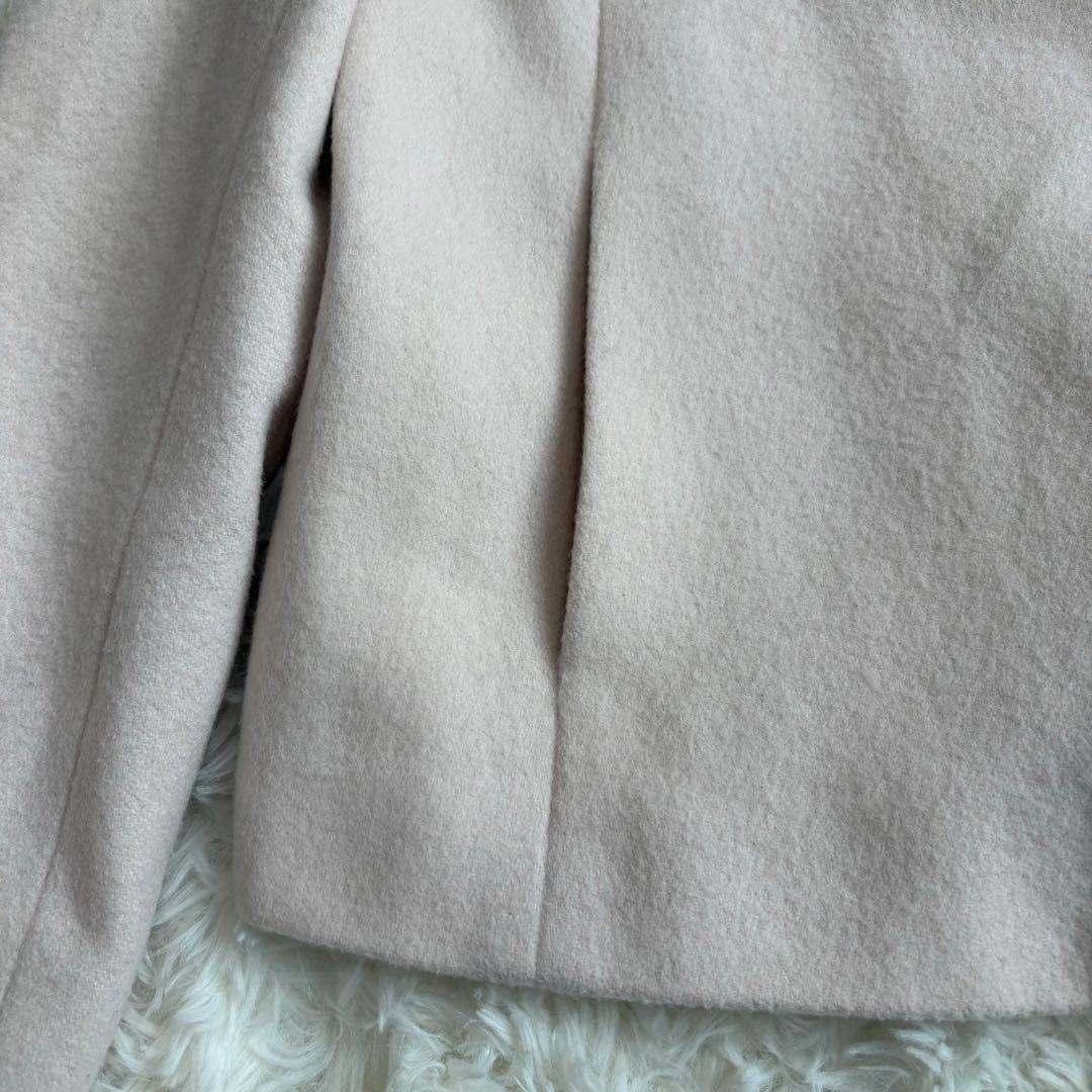 美品 レッセパッセ 定価5万円ファー付2wayコート ピンク