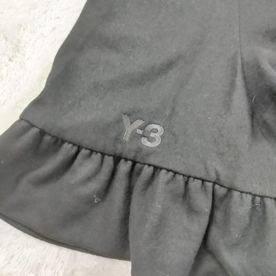 Y-3 変形 ウール ポンチョ ケープ フリル ブラック ジップ