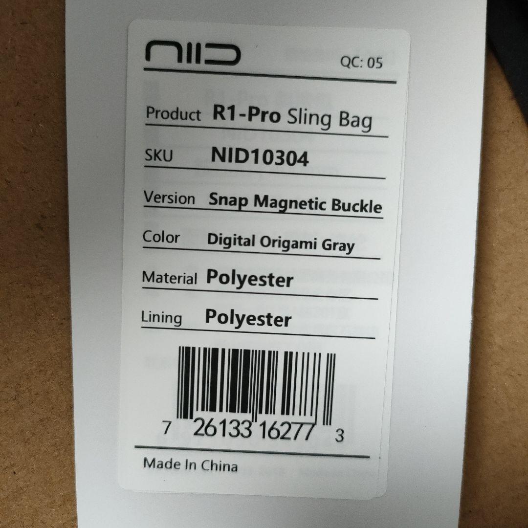 風*山様 NIID R1-Pro Sling Bag ボディバッグ オリガミグレ