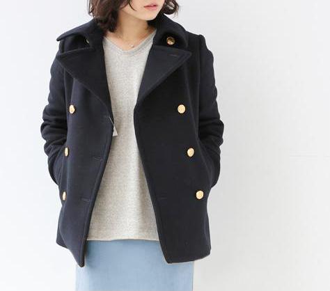 【美品】トゥモローランド MACPHEE Pコート ダークネイビー 36 S