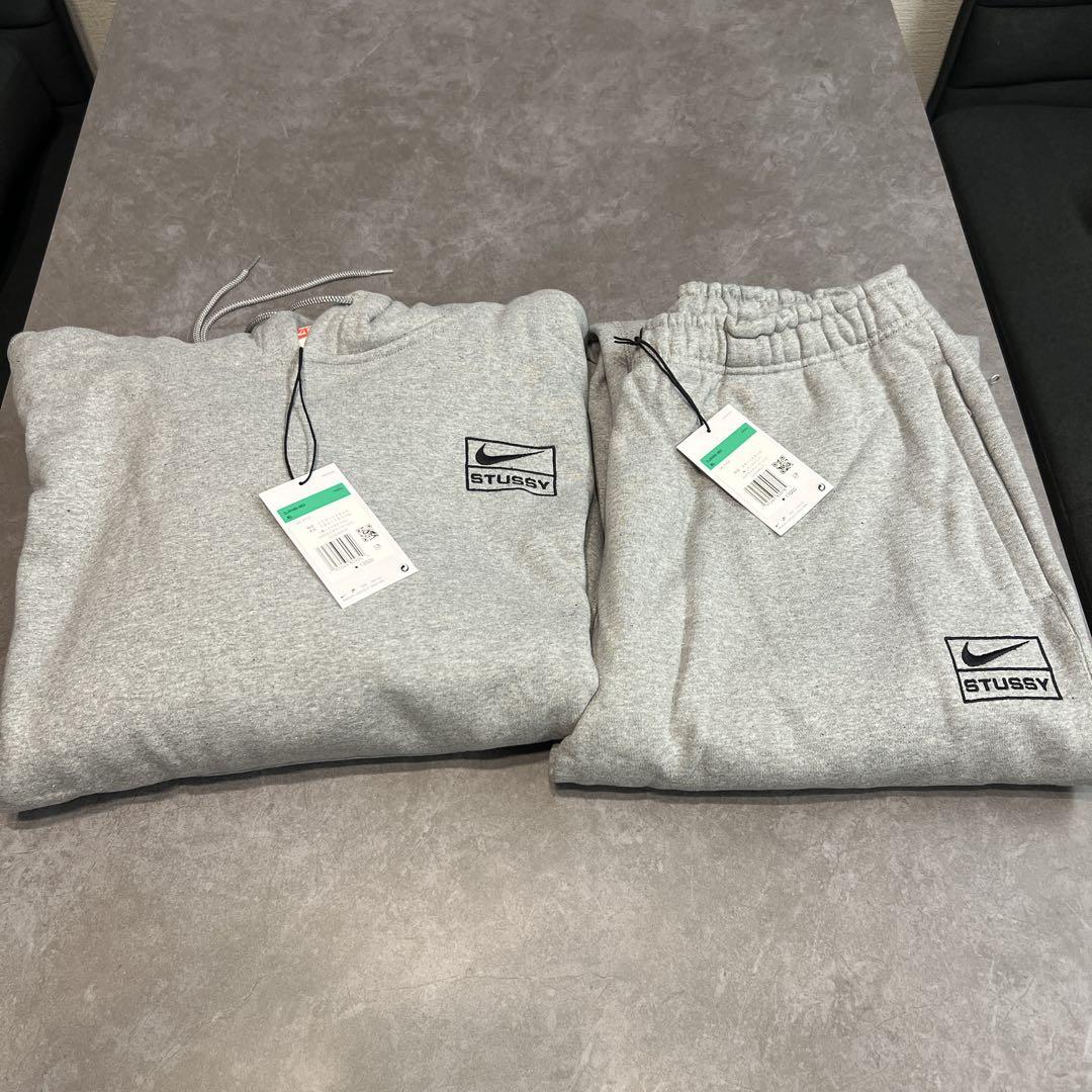 正規品　stussy nike セットアップ　XLサイズ　スウェット　グレー