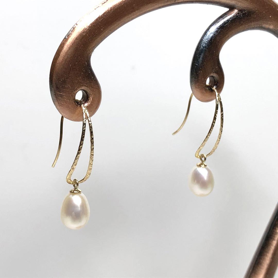 K18 18金 18k フックピアス パール ペア ♡#2 ピアス(両耳用)