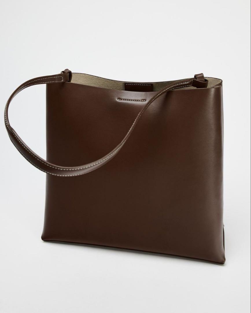 ZARA ミニマルショルダーバッグ ブラウン