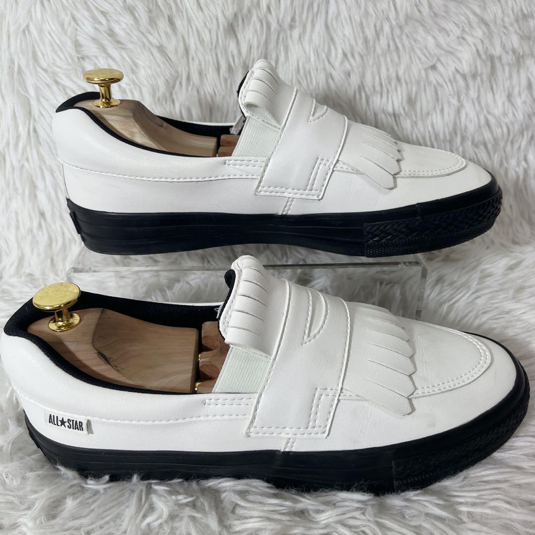 未使用級 CONVERS コンバース フリンジ ローファー 白 25cm