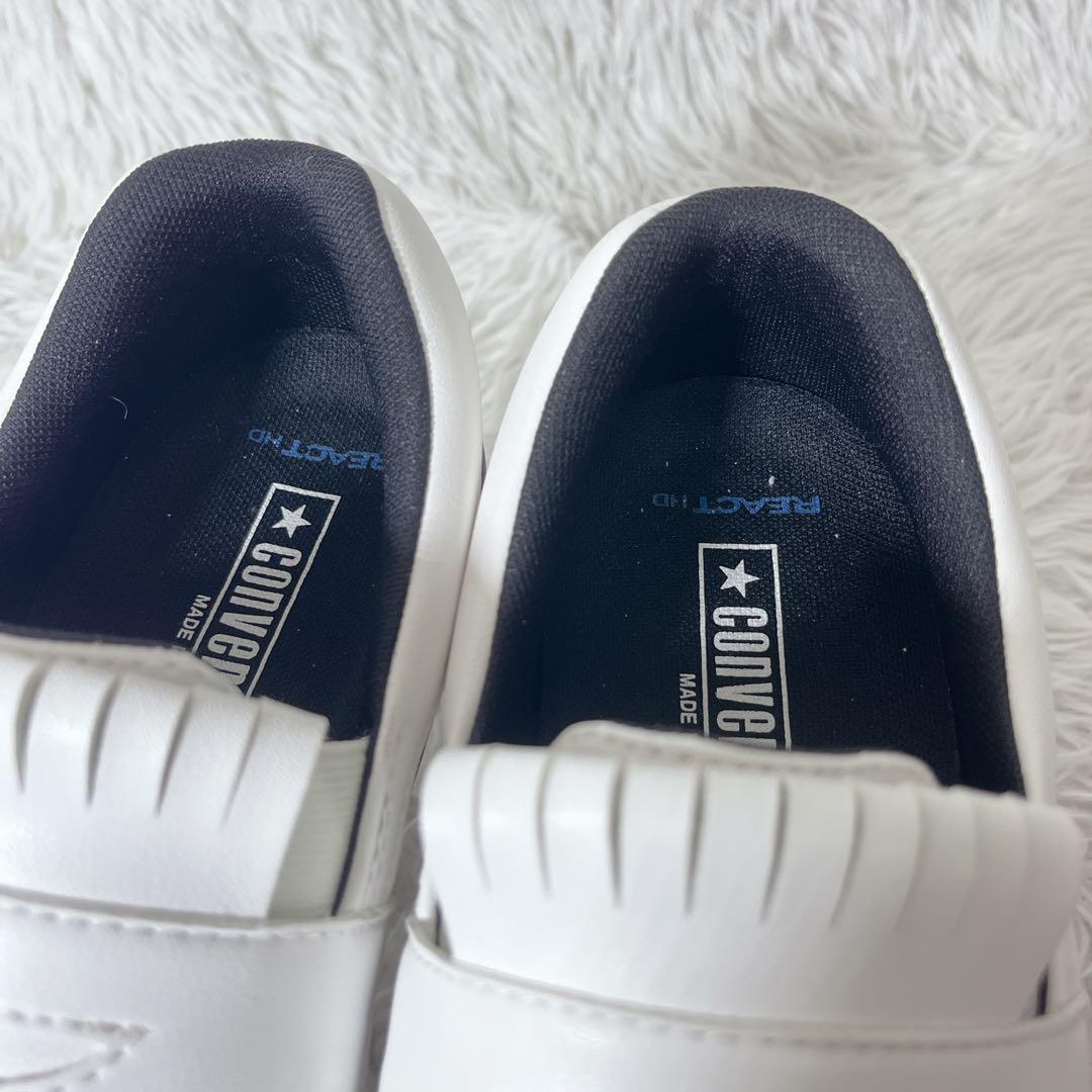 未使用級 CONVERS コンバース フリンジ ローファー 白 25cm