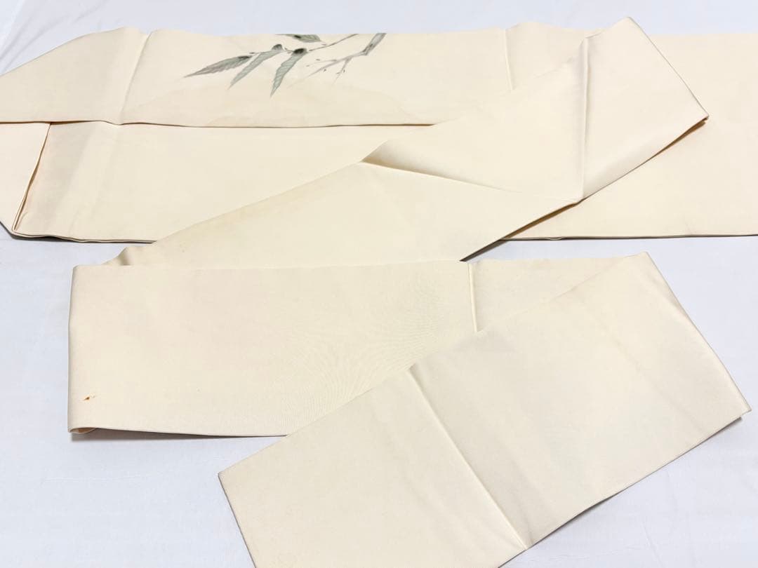 A2 塩瀬 作家物 栗の木模様 太鼓 正絹 洒落帯 カジュアルな名古屋帯