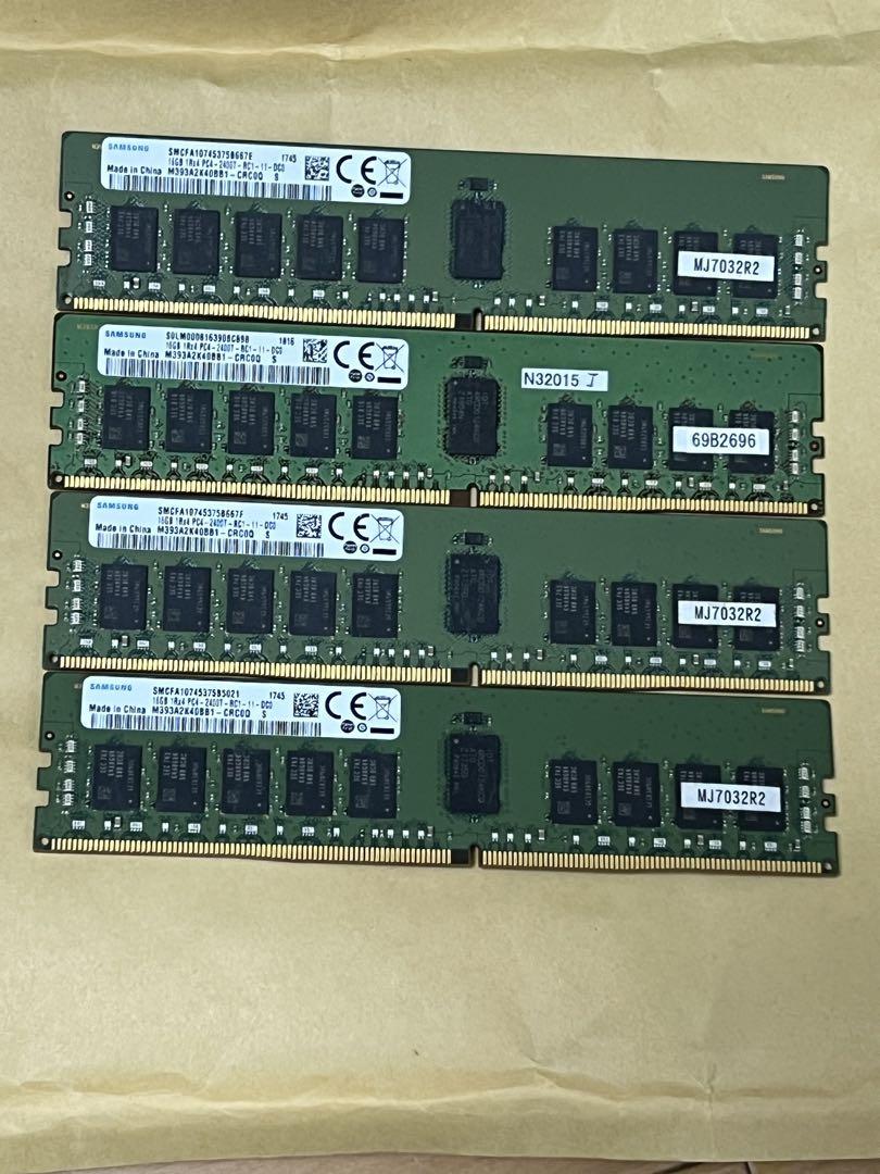 Samsung 16GB x4DDR4 メモリ 2400MHz 4枚セット - メルカリ