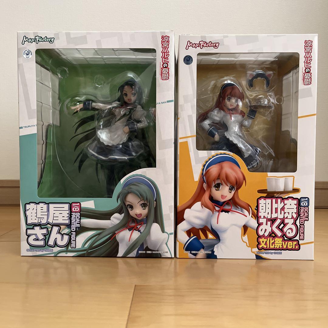 【値下】【未開封】涼宮ハルヒの憂鬱 朝比奈みくる文化祭ver&鶴屋さんセット 涼宮ハルヒの憂鬱 鶴屋さん&朝比奈みくる フィギュア 文化祭ver