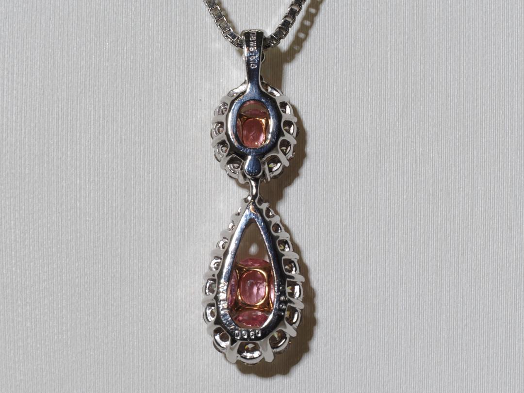 【人気ショップが最安値挑戦！】 非加熱パパラチアサファイア0.782ct ダイヤ0.60ct K18 アクセサリー