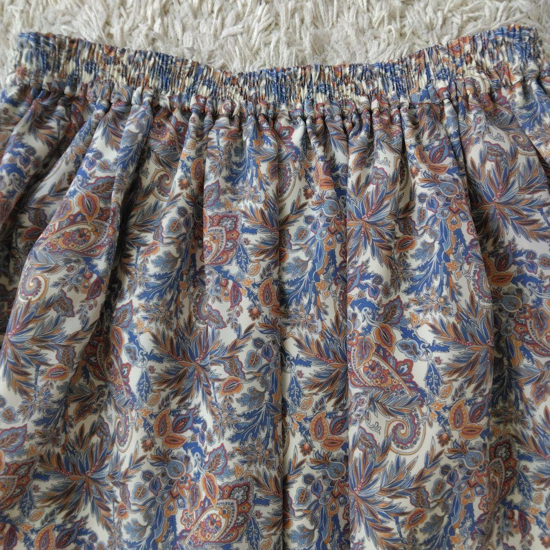 未使用 自由区 リバティプリント フレアスカート ミモレ丈 Mサイズ