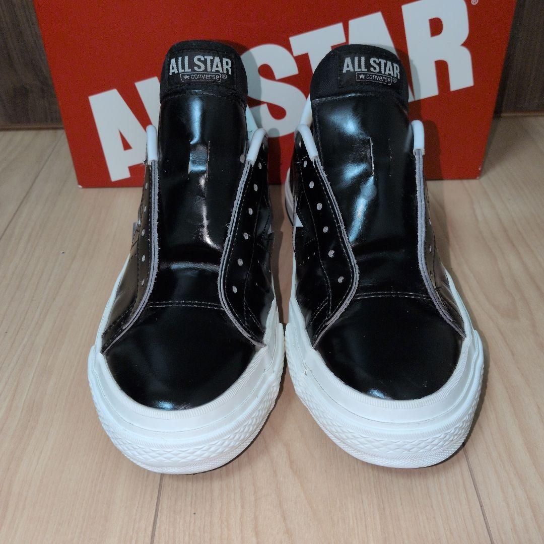 【よいよいよー】ワンスター　黒×白　レザー ALL STAR　コンバース