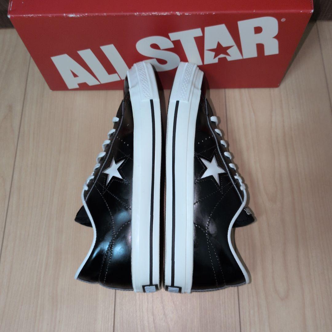【よいよいよー】ワンスター　黒×白　レザー ALL STAR　コンバース