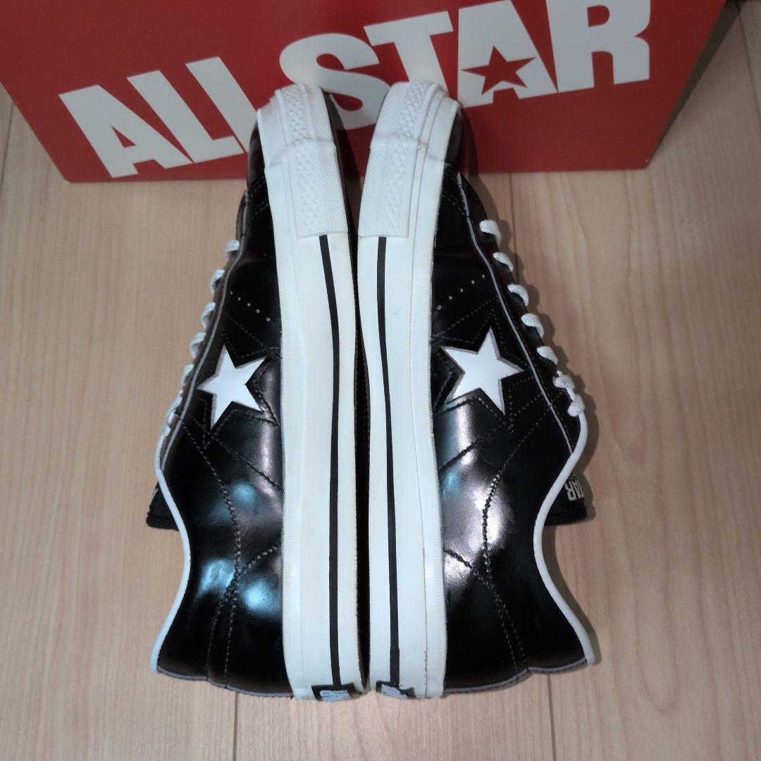 【よいよいよー】ワンスター　黒×白　レザー ALL STAR　コンバース