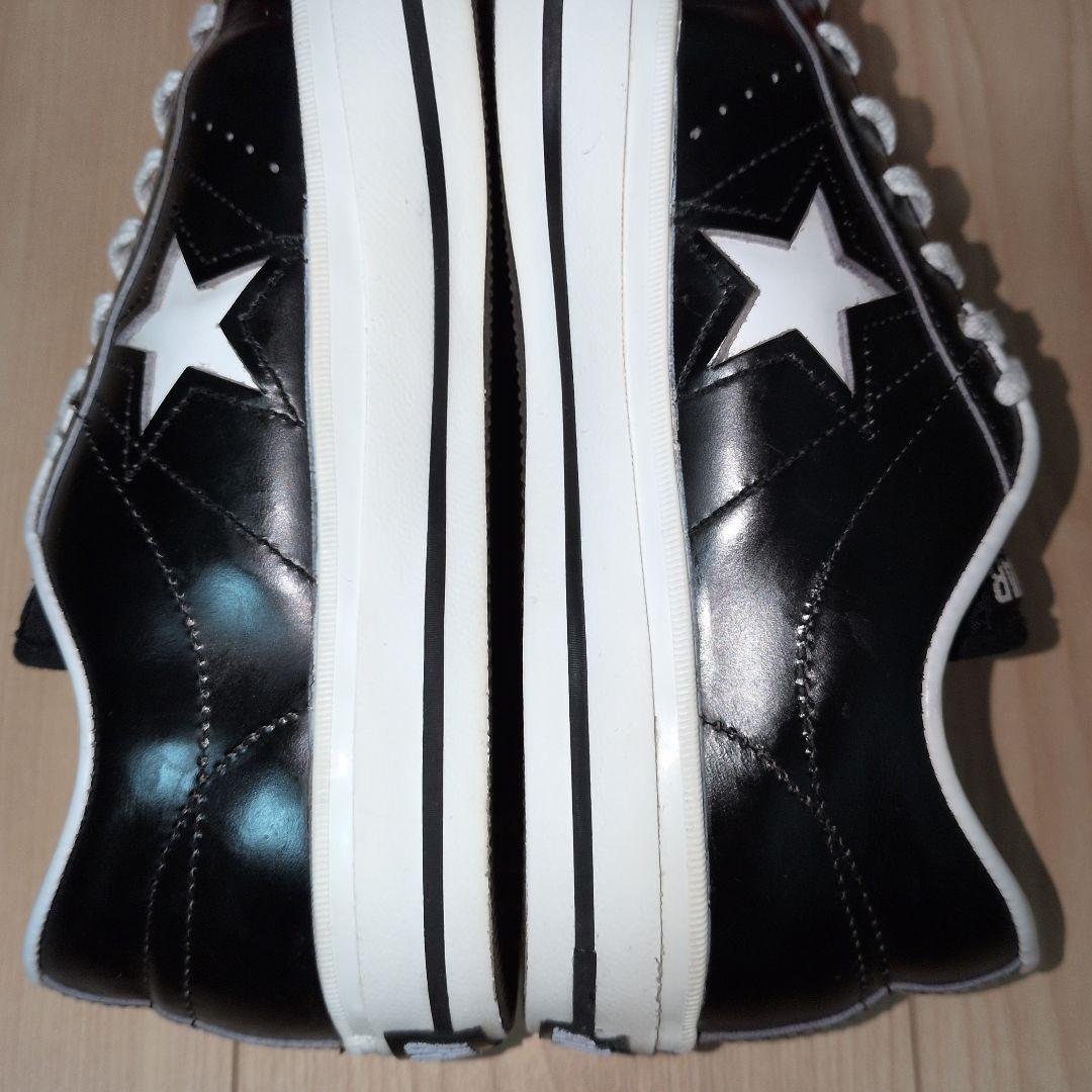 【よいよいよー】ワンスター　黒×白　レザー ALL STAR　コンバース