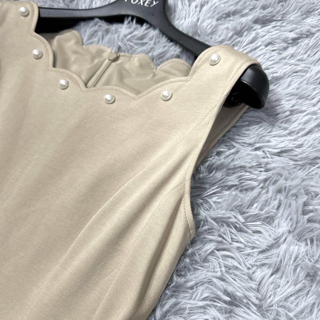 美品✨'22年 ルネ パールスカラップワンピースドレス ストレッチ