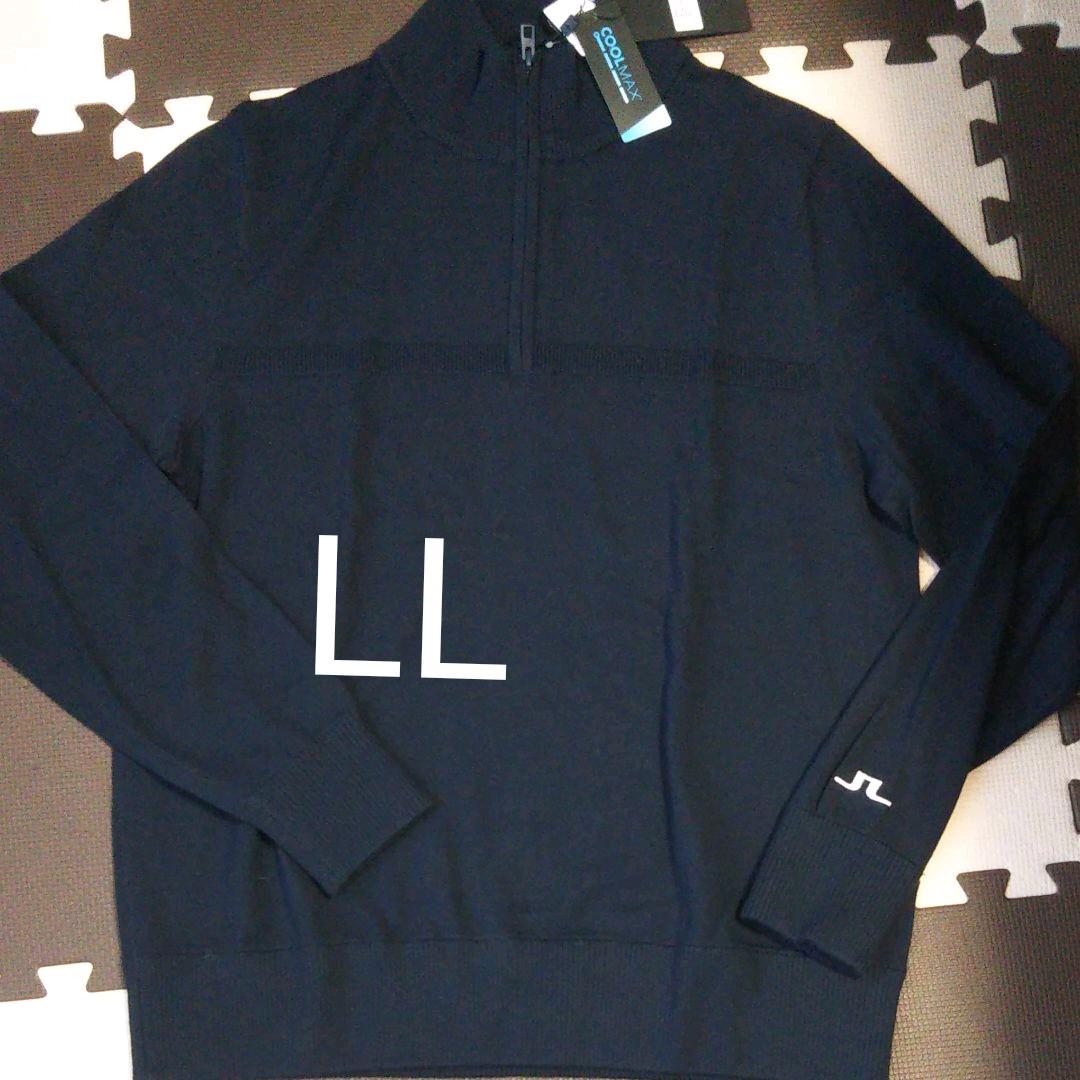 未使用★LL XL Jリンドバーグ ニット セーター メンズ 長袖 ネイビー
