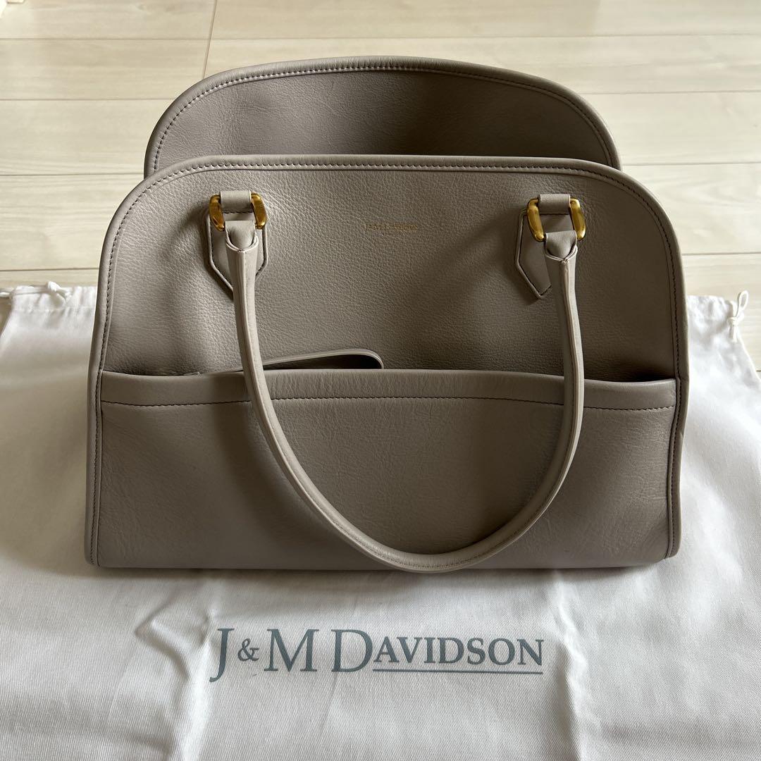 J&M DAVIDSON グレージュビジネスバッグ
