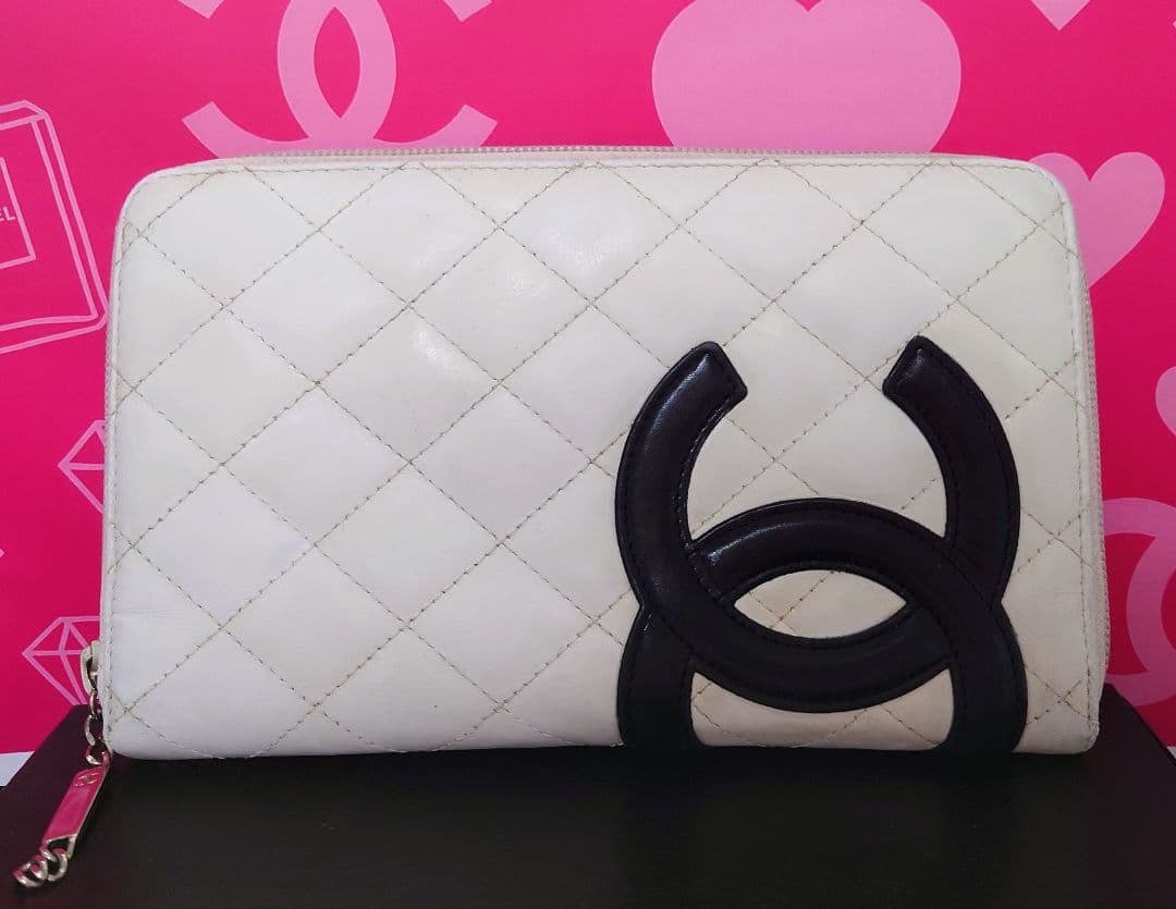 CHANEL シャネル カンボンライン オーガナイザー ホワイト/ブラック