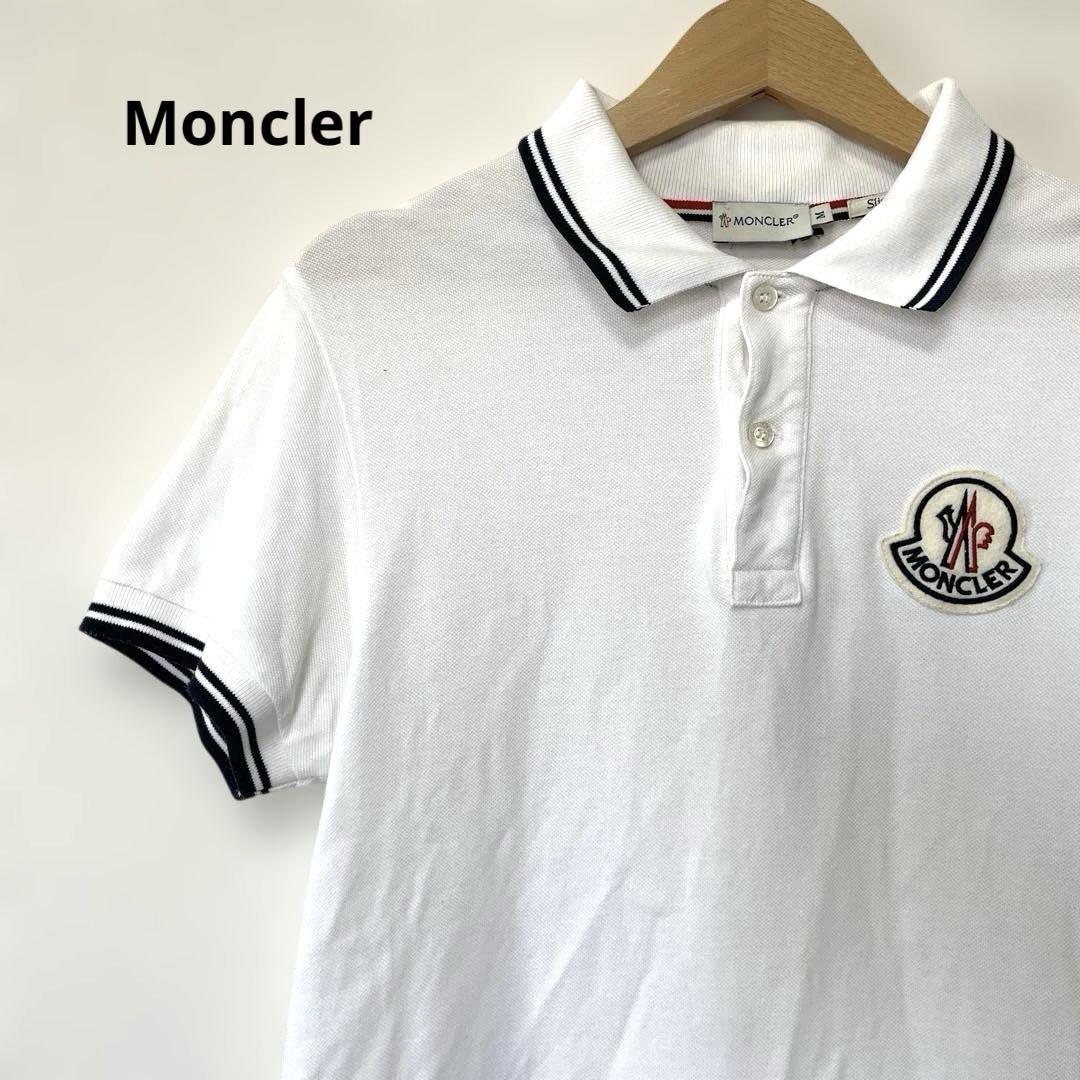 MONCLER ホワイト ポロシャツ L スリムフィット Moncler ホワイト ポロシャツスリムフイット - メルカリ