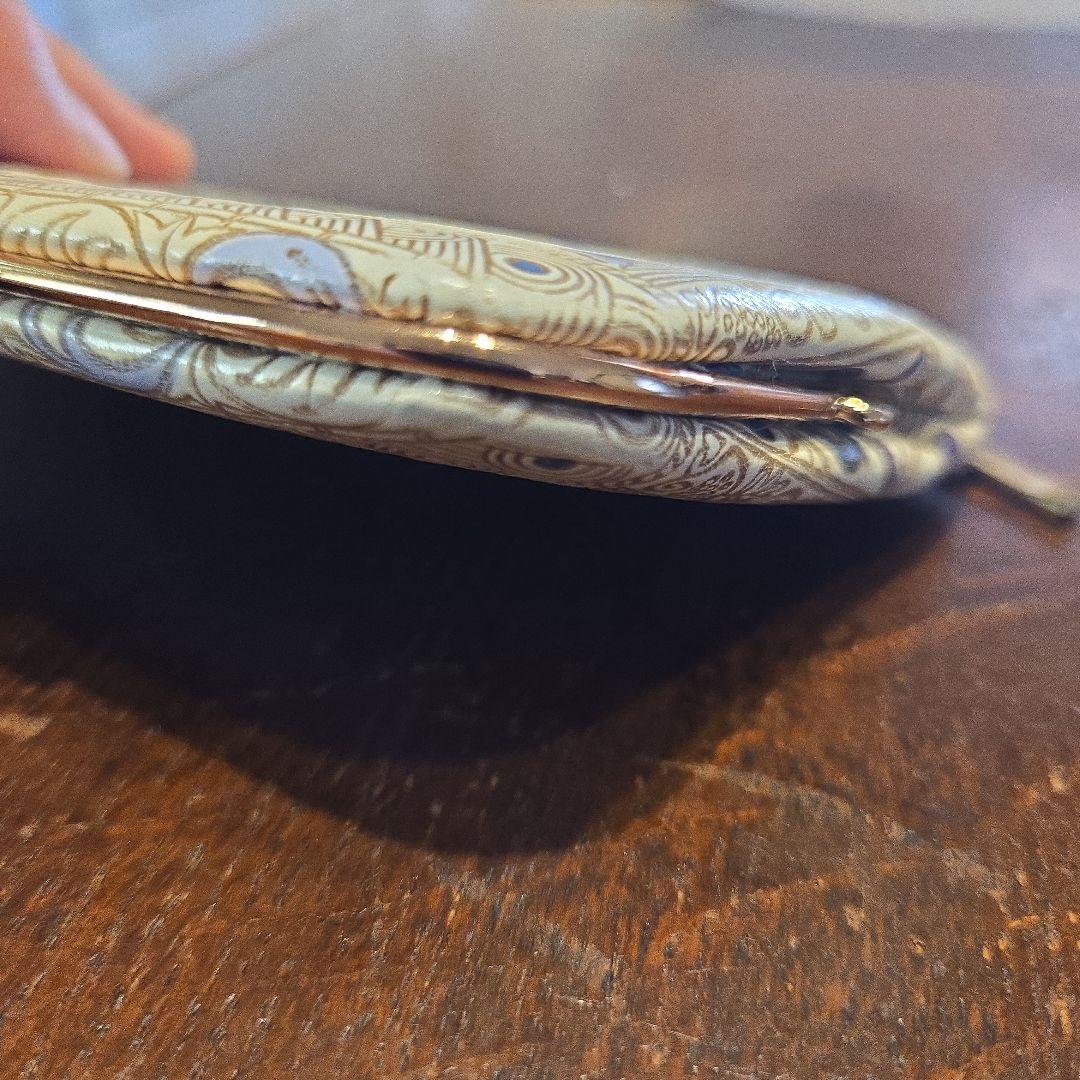 美品　天溝がま口　販売終了品　限定　錦紗　底ファスナー付　お財布