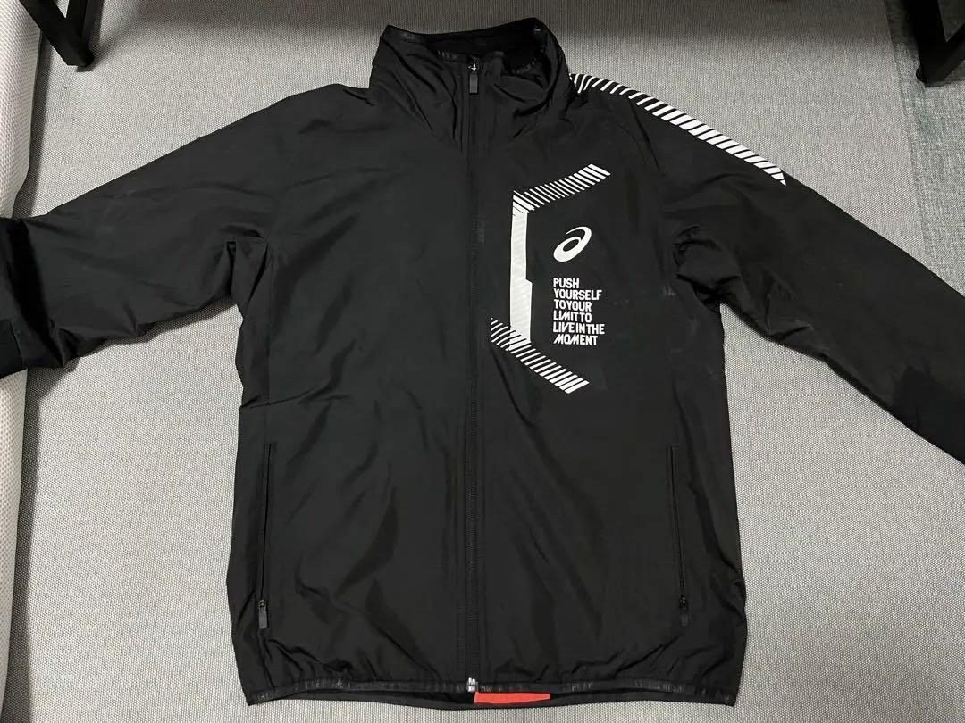 ASICS 裏トリコットウインドブレーカージャケット&パンツ 黒