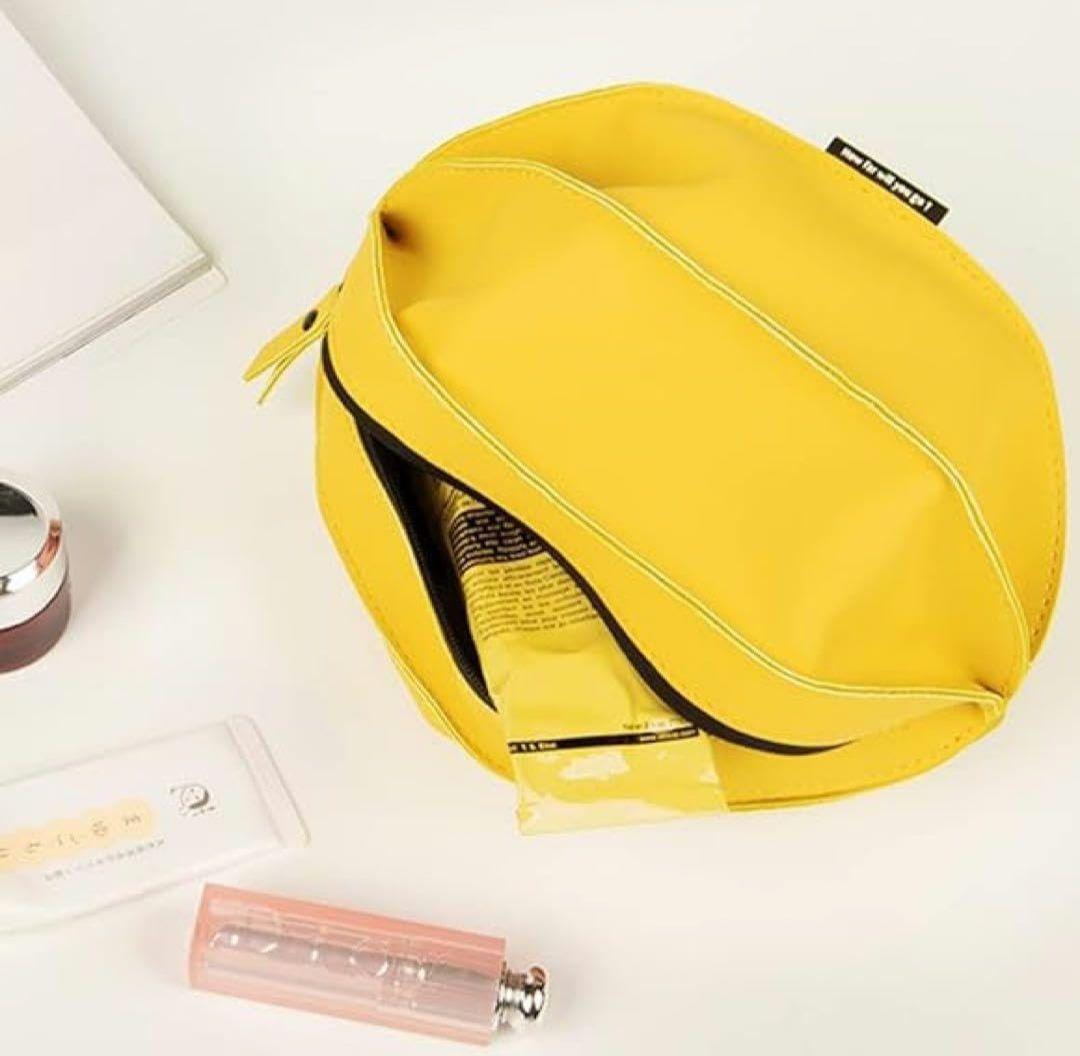 折りたたみ サボテン型 トイレタリーバッグ コスメバッグ 防水 小物入れ 黄色