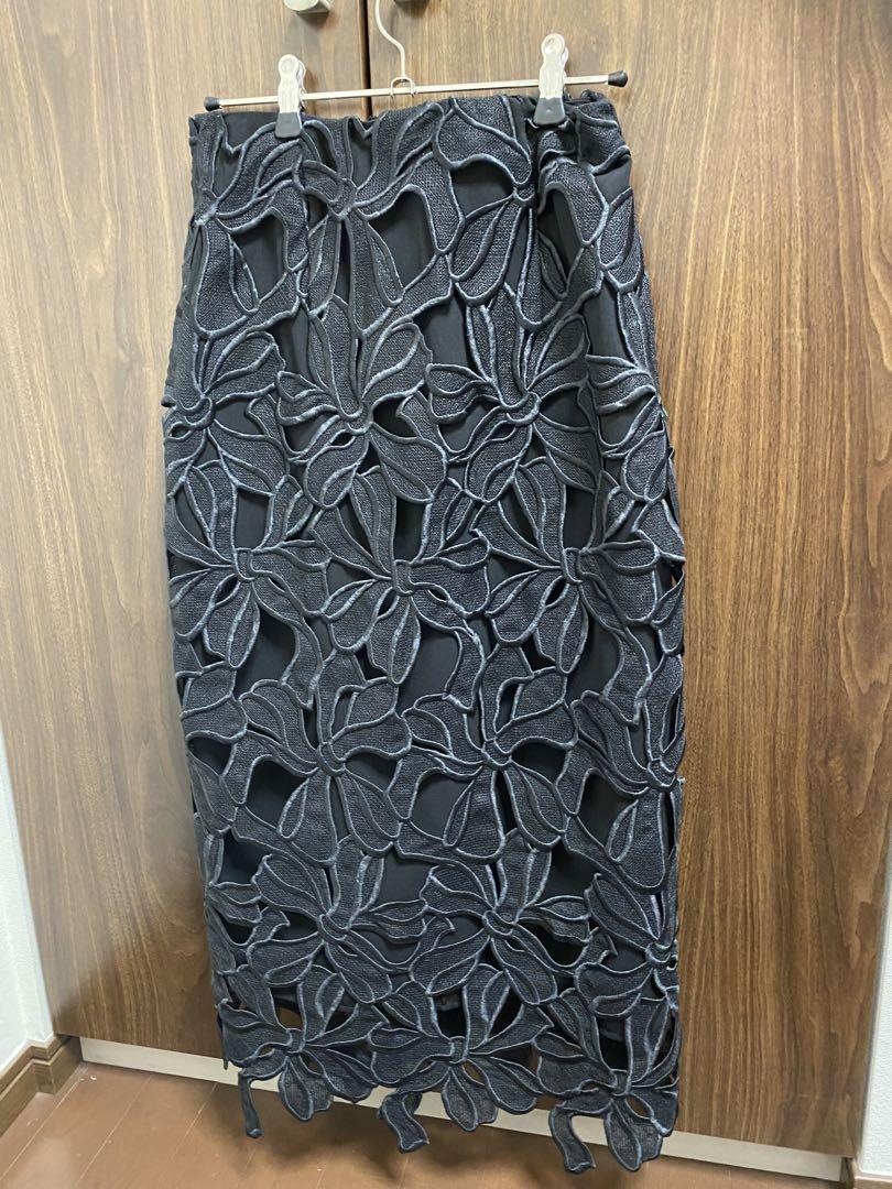 【美品】CELFORD リボンタイトスカート 黒ブラック　36