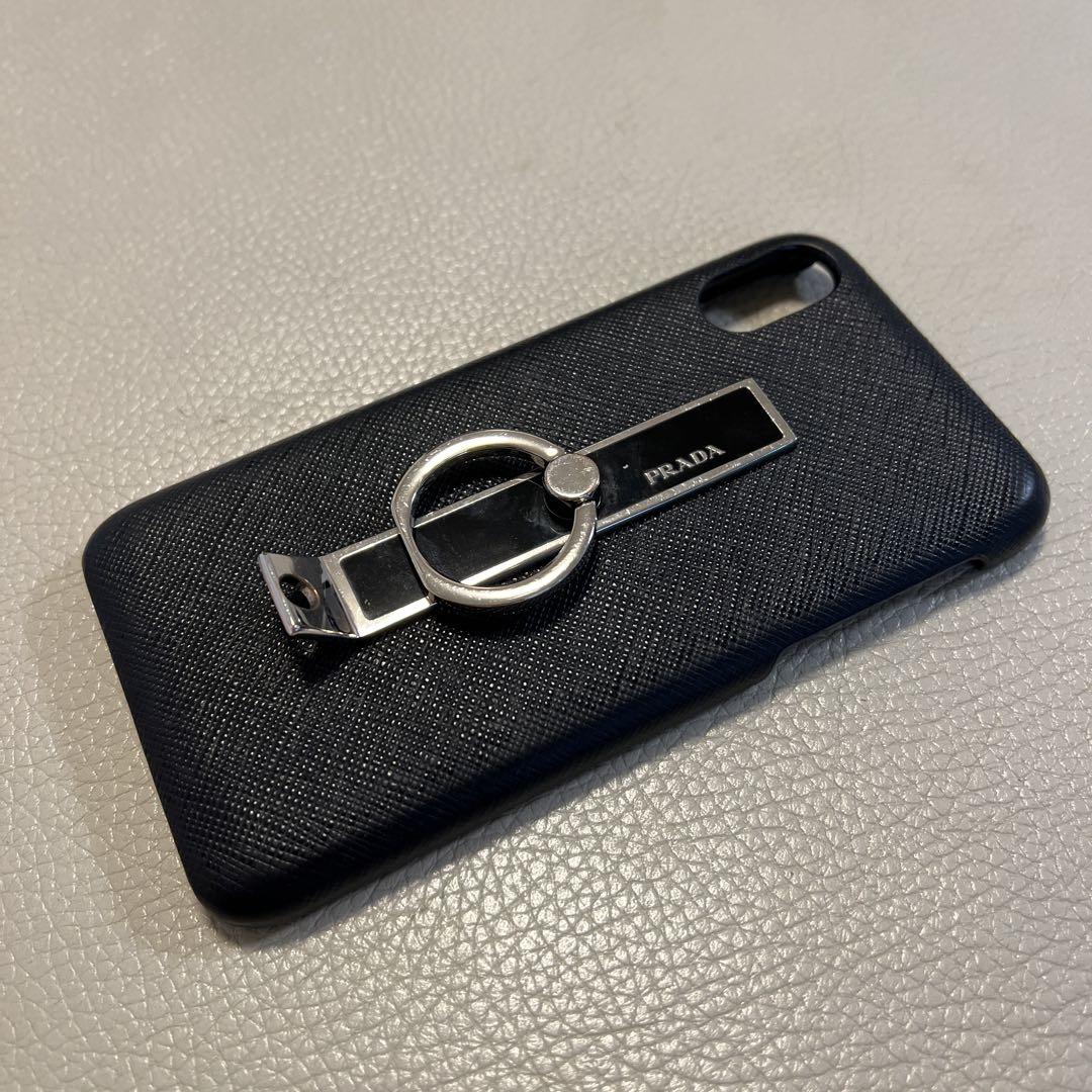 PRADA iPhone ケース リング付き（ブラック）お値下げ中！新品未