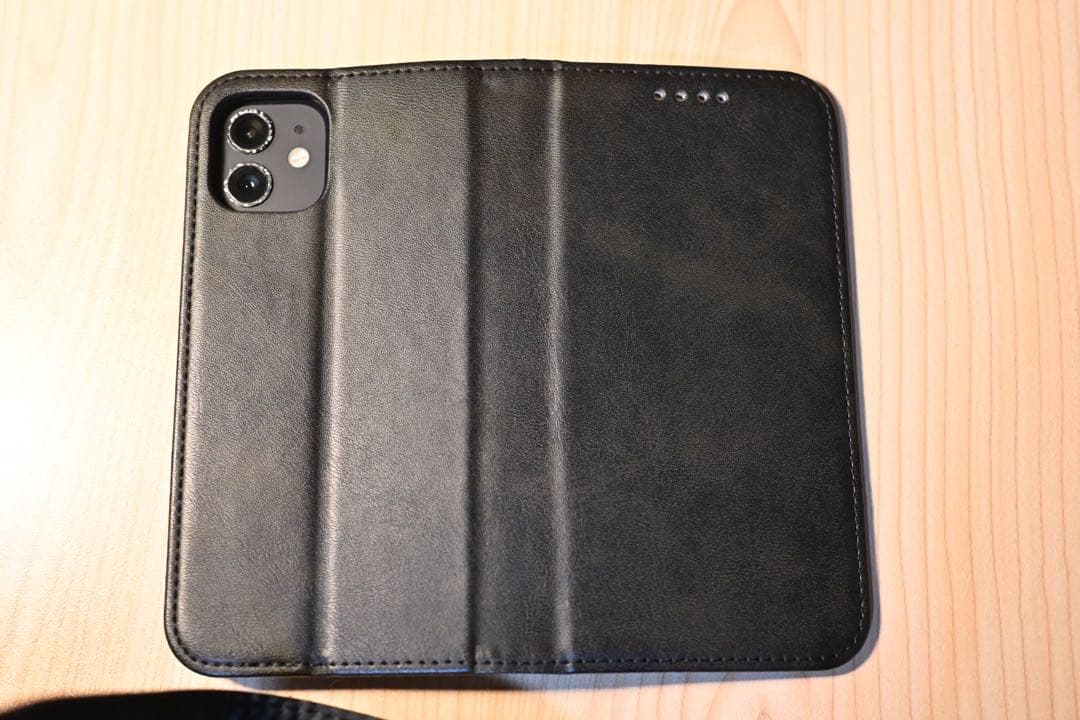 iPhone12本体 手帳型ケース 黒