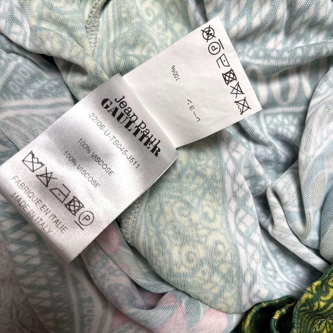 Jean Paul GAULTIER レーヨン カットソー 総柄 イタリア製 Jean Paul GAULTIER レーヨン カットソー 総柄 イタリア製