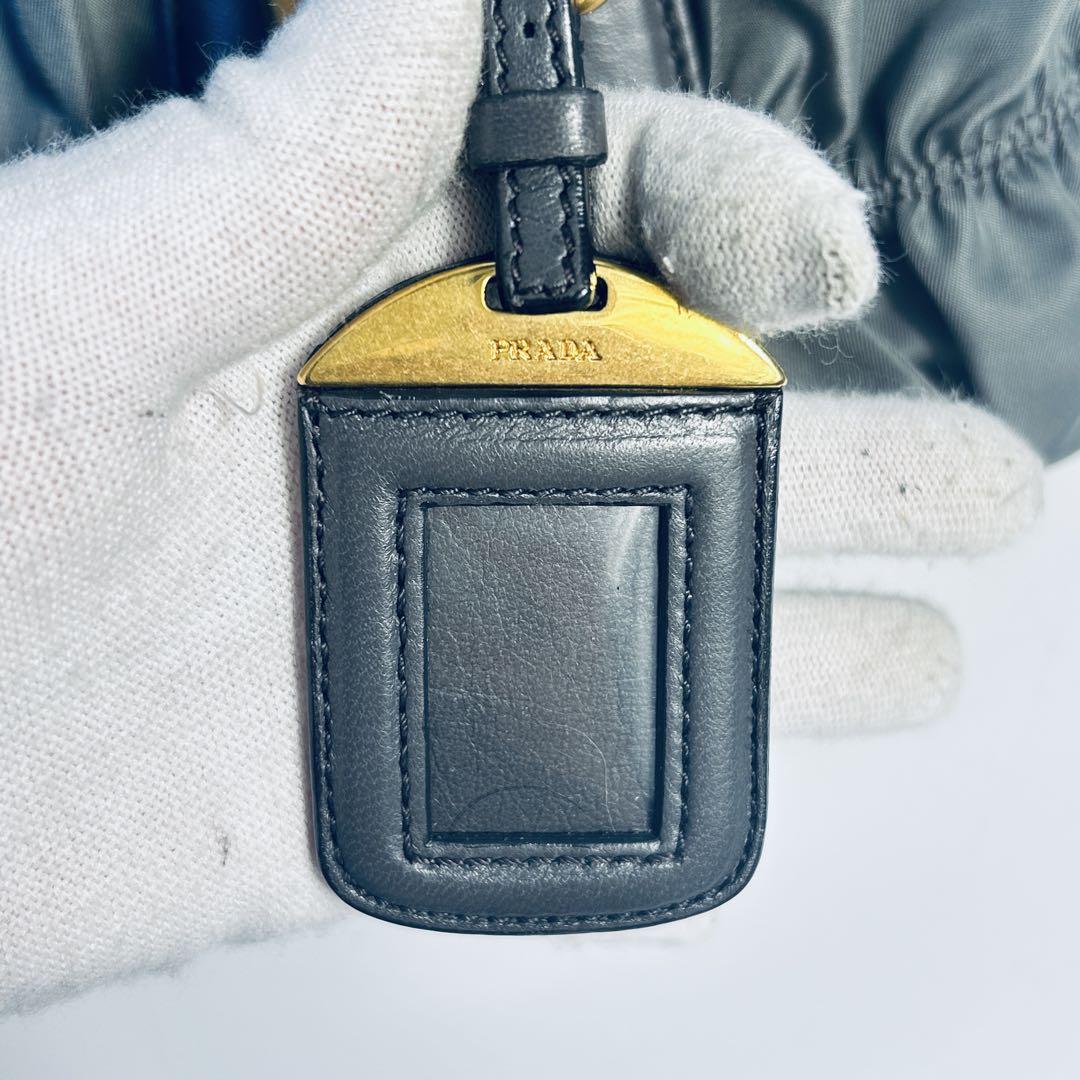 【極美品】 PRADA プラダ ギャザー ナイロン ゴーフル トートバッグ