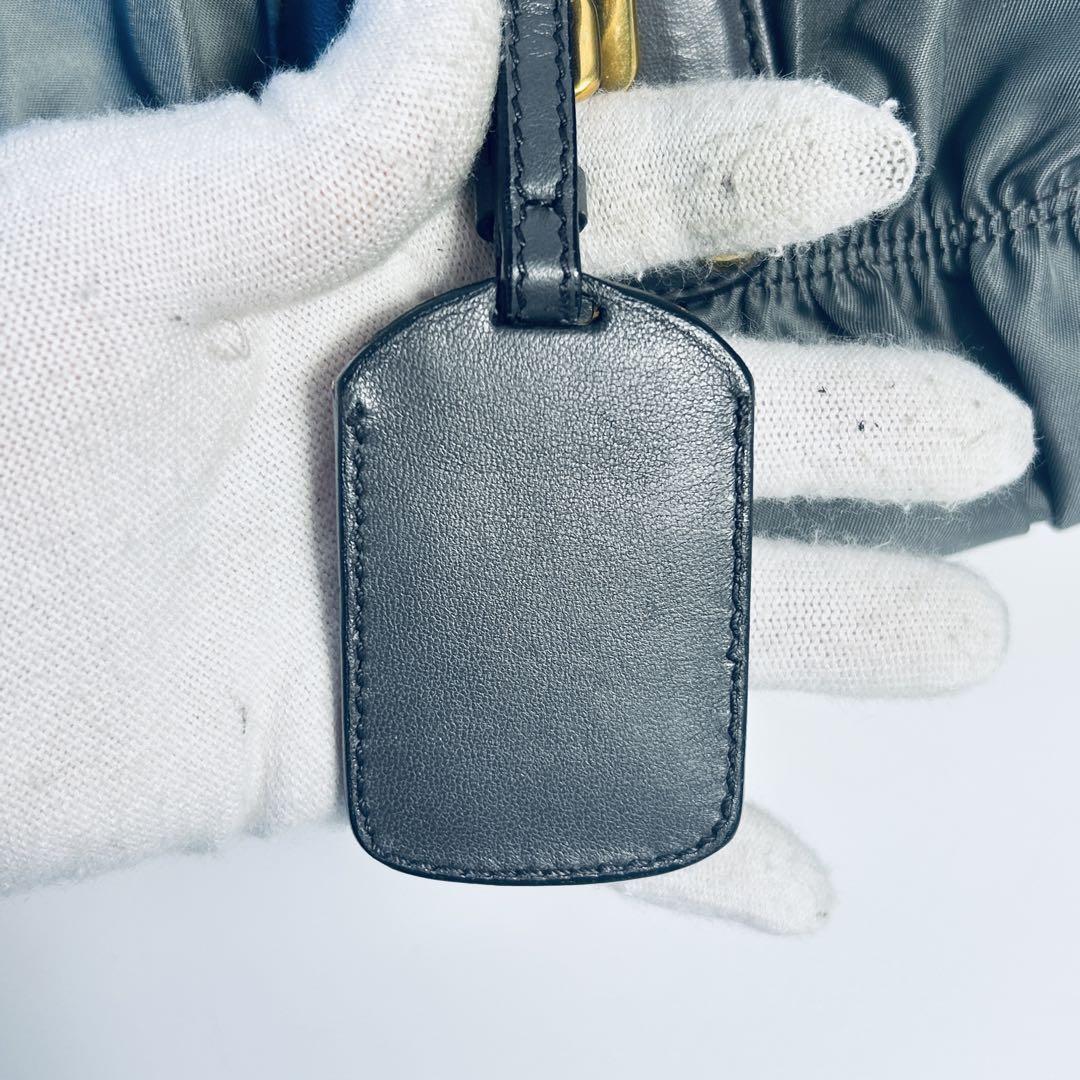 【極美品】 PRADA プラダ ギャザー ナイロン ゴーフル トートバッグ