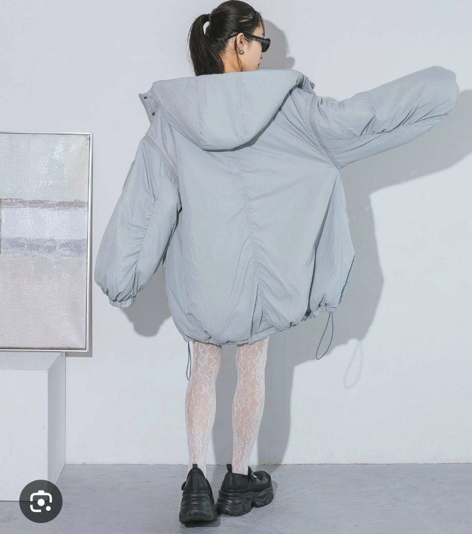 24AW JEANASIS ソデ2WAYモンスターパーカーコート サックス 水色 24AW JEANASIS ソデ2WAYモンスターパーカーコート サックス 水色