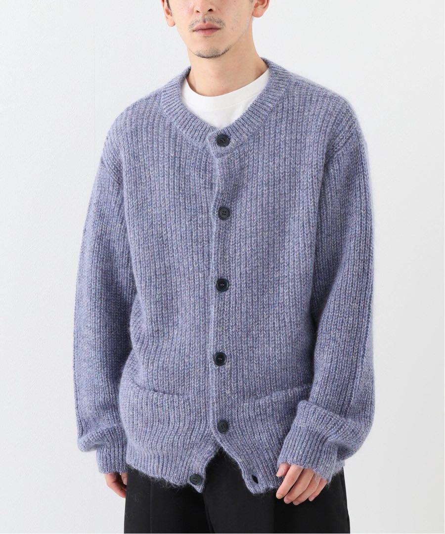 新品未使用 UNUSED MIX CARDIGAN ブルー サイズ4