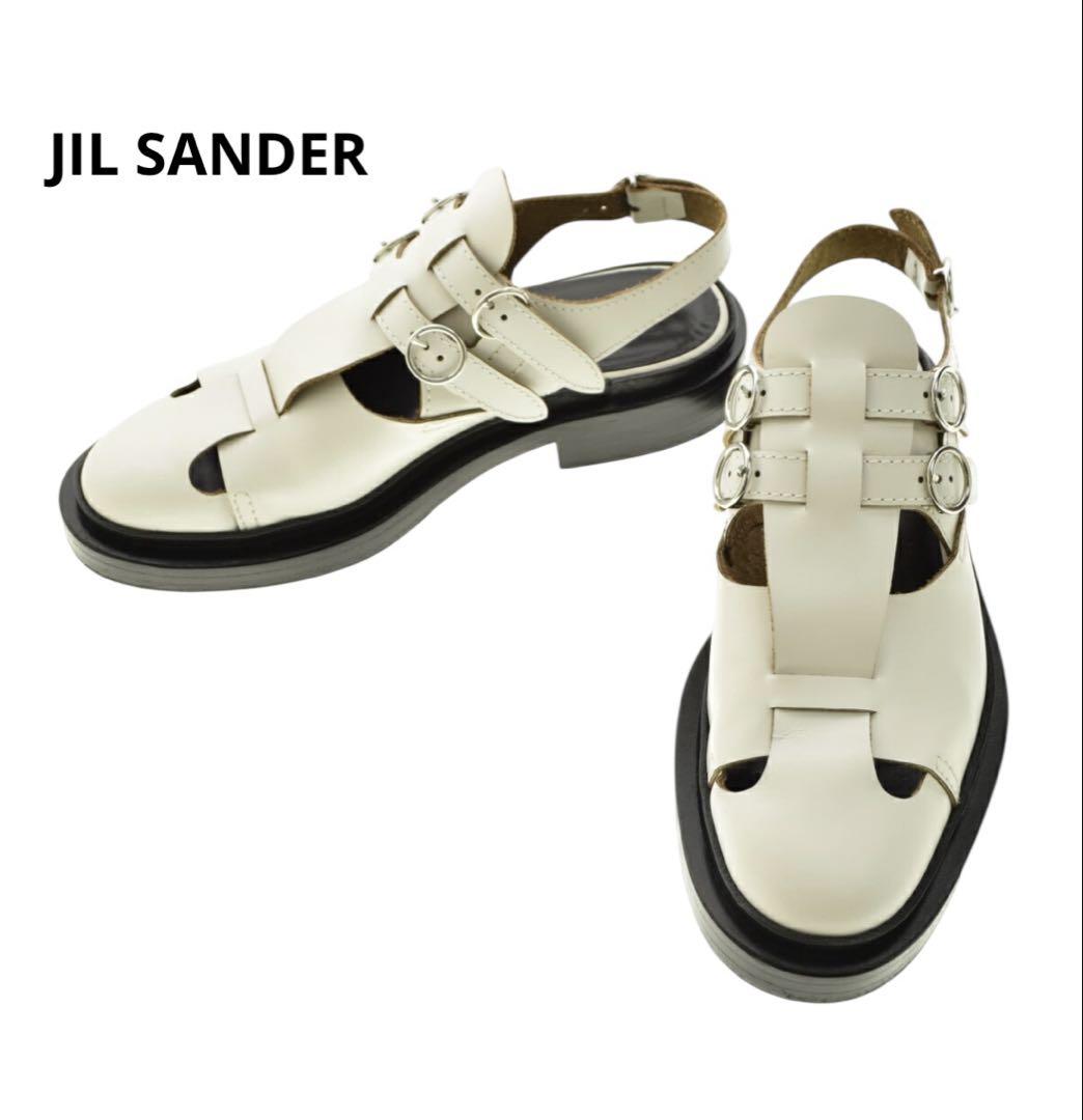 美品 JIL SANDER JS36102A ベルテッドサンダル
