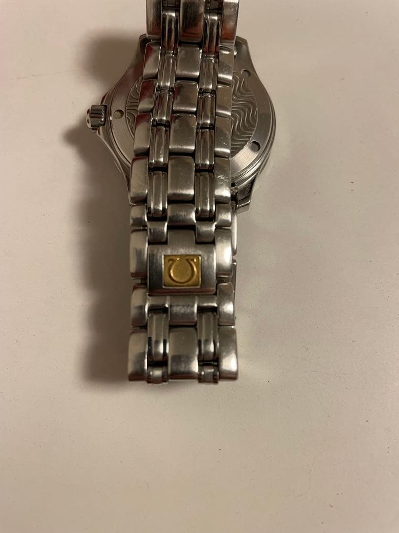 OMEGA 自動巻き時計 ブラック ステンレススチール