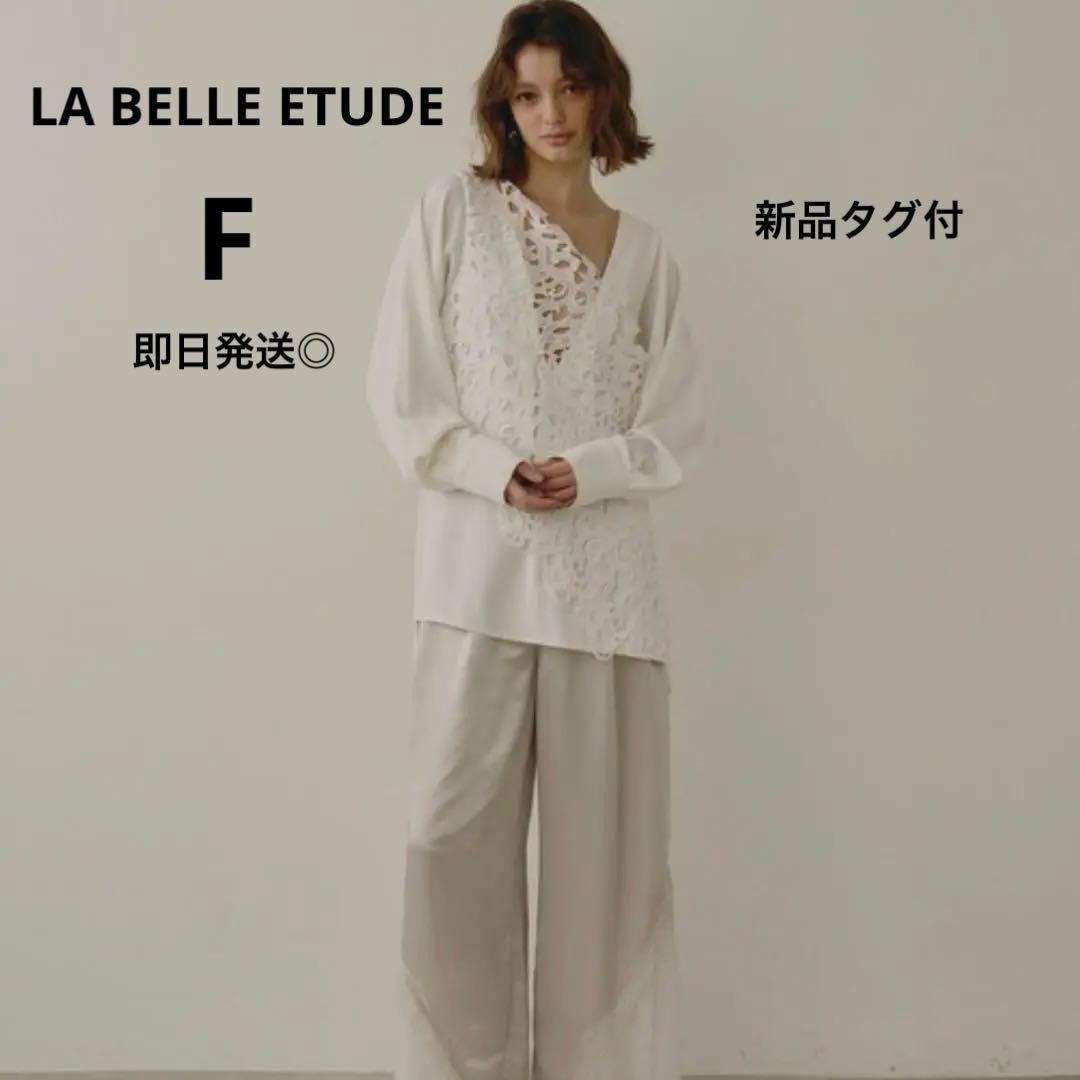 新品　LA BELLE ETUDE モチーフレースVネックブラウス【完売品】