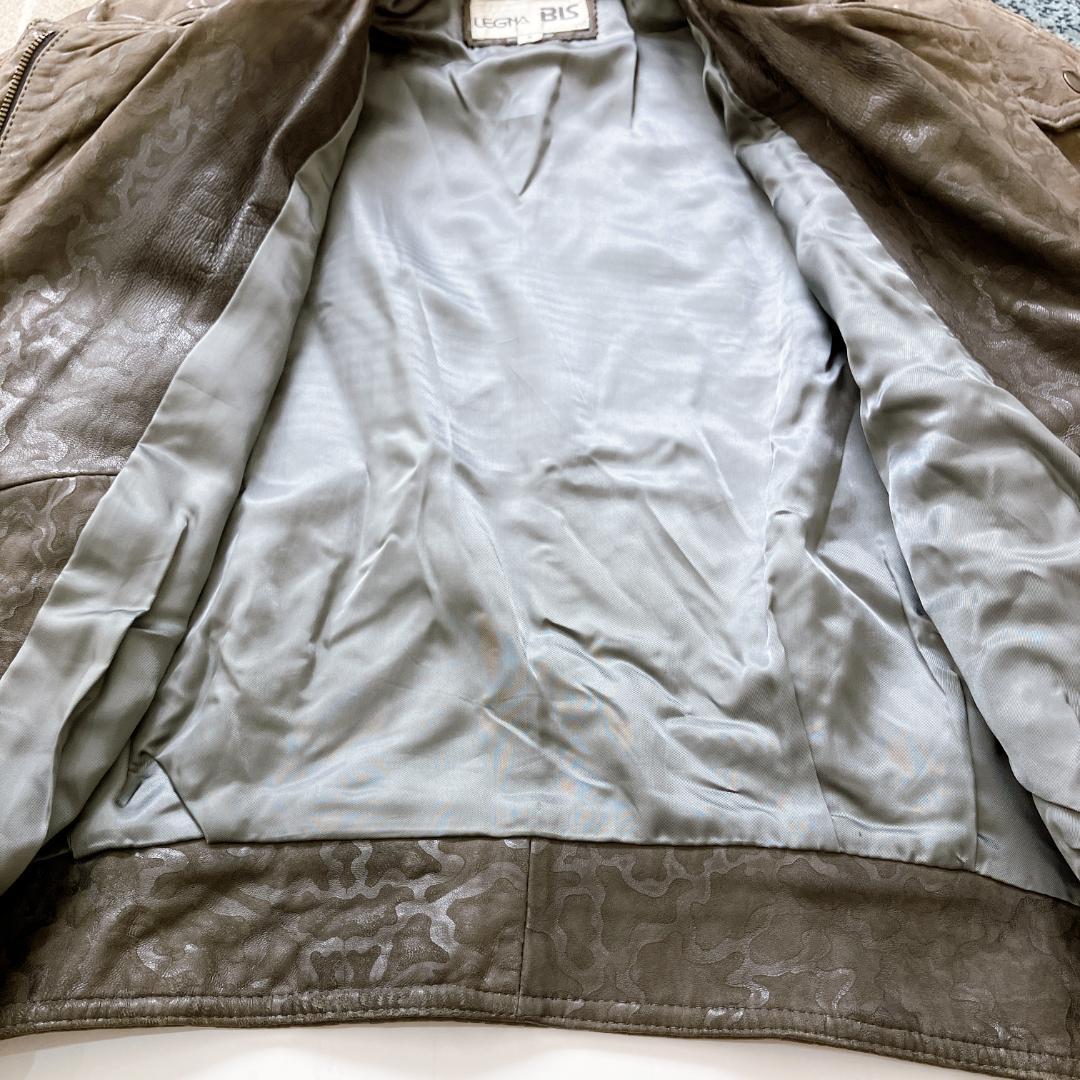 美品】レグナビス 昭和レトロ総柄フルジップ 肩パット長袖ジャケット