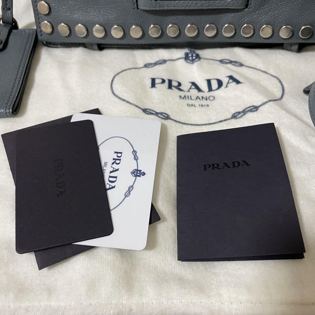 PRADA エティケットスタッズ2wayバッグ　ショルダーバッグ